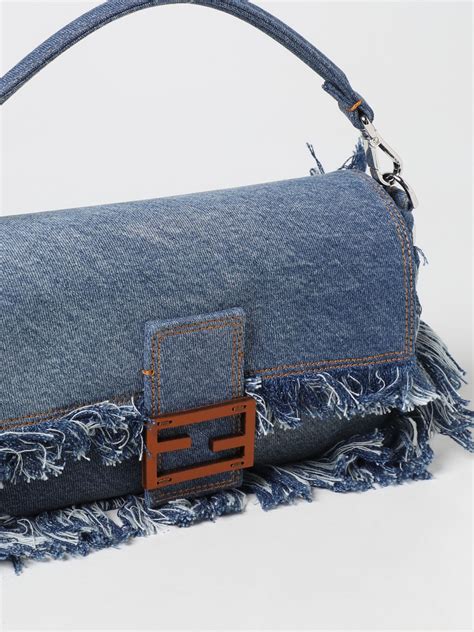 fendi denim rose bag|fendi denim baguette.